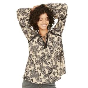 KNOX ROSE Paisley Print 100% Rayon Blouse Womens Size Large L